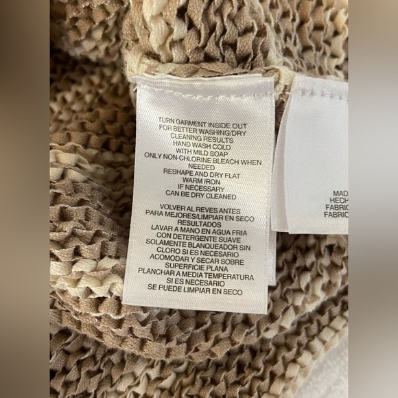 Women’s Jones New York Tan‎ with white straps knitted sweater size medium - Picture 4 of 8